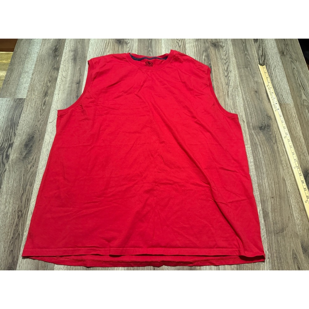 Athletic Works Sleeveless Shirt Mens 3XL Red Adult Cotton Gym Workout Excellent